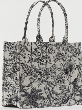 EUC H&M Dior Dupe Jacquard Book Tote